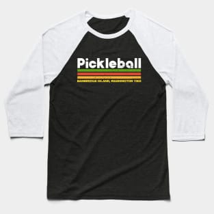 Vintage Pickleball Design - Bainbridge Island, Washington Baseball T-Shirt